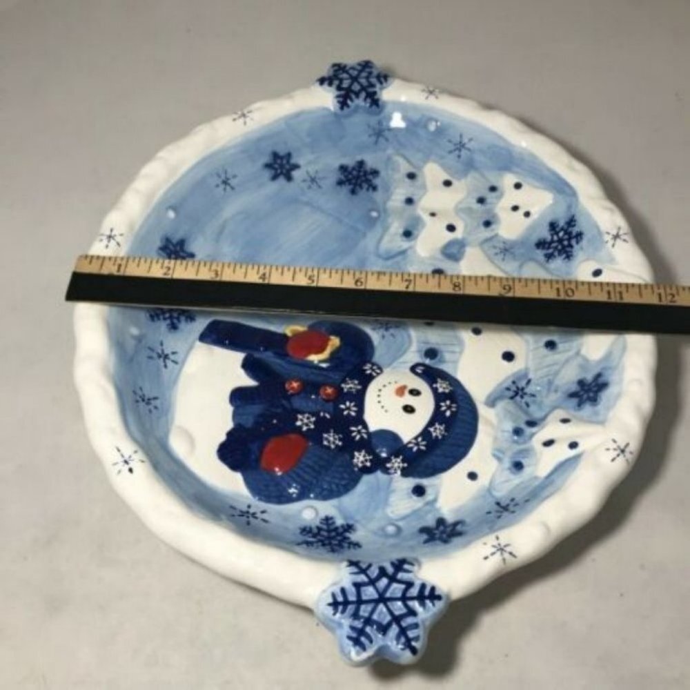 BICO China Snowman Ceramic Serving Platter Tray Christmas Holiday - Picture 10 of 10